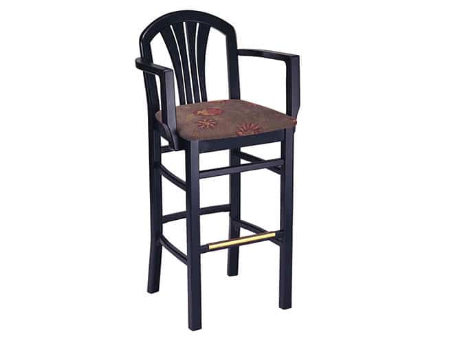Deluxe High Fan Back Arm Bar Stool, Stool With Arms